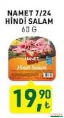 NAMET 7/24 HİNDİ SALAM 60 GR fiyat ve kampanya bilgisi